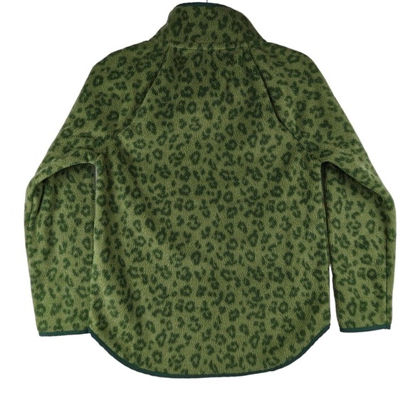 J. Crew Quilted Sherpa Fleece Women Snap Button Neck Green Pullover NEW - Picture 12 of 13